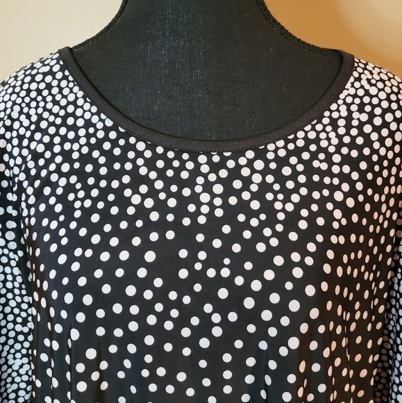FIORI Polka Dot Short Sleeved Top, Crewneck, Size 1XL - Picture 2 of 10